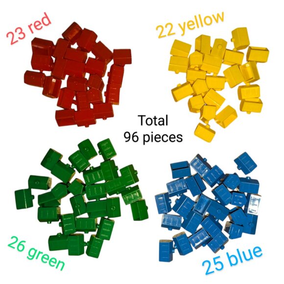 Monopoly Junior | 96 Pieces Plastic Hotels Board Game Replacement Parts - Picture 2 of 8